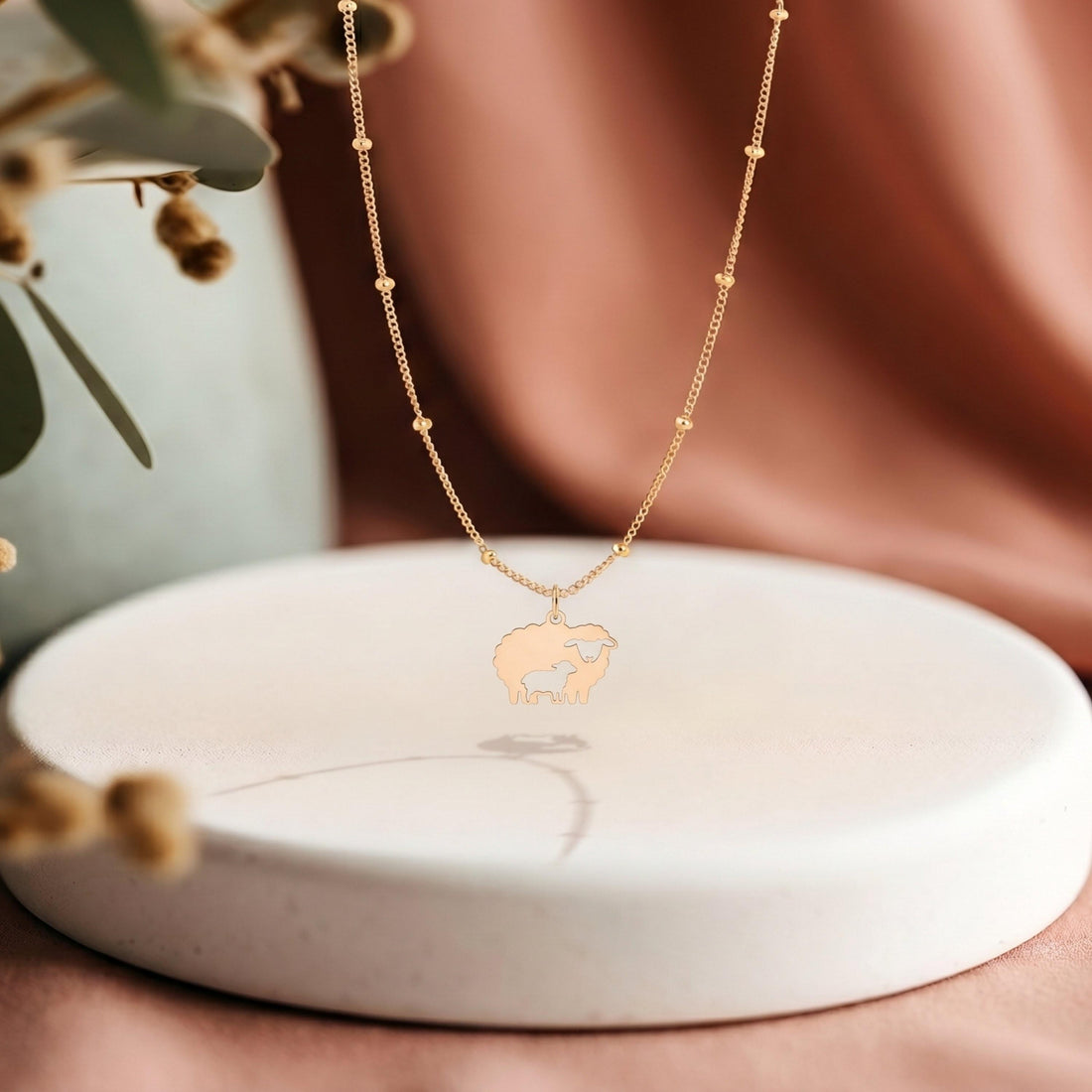 Mama Sheep Charm Necklace