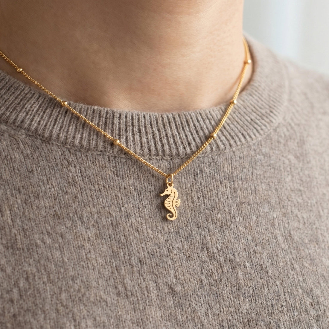 Seahorse Charm Beady Necklace