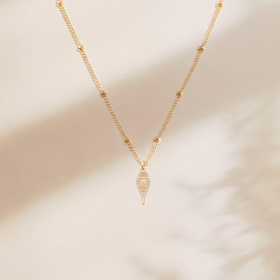 Snowshoe Winter Beaded Necklace