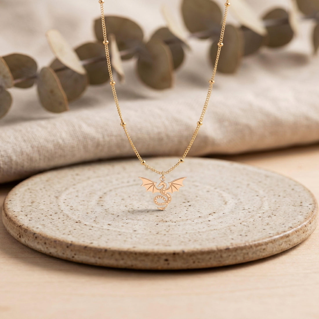 Winged Dragon Charm Necklace
