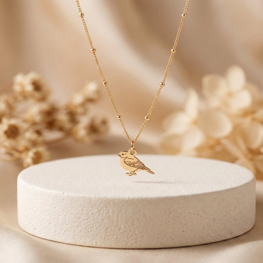 Songbird Charm Beady Necklace