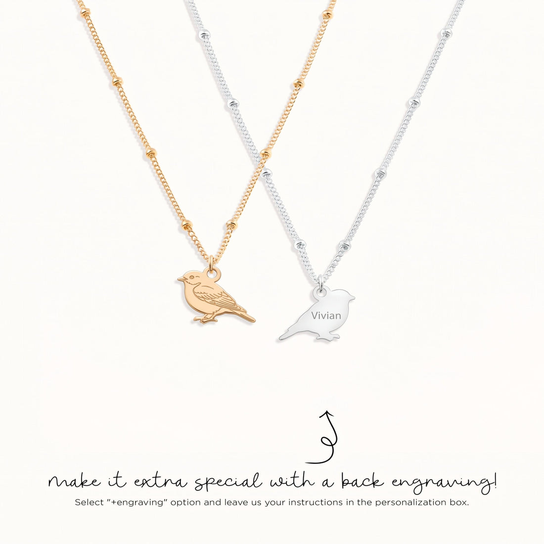 Songbird Charm Beady Necklace