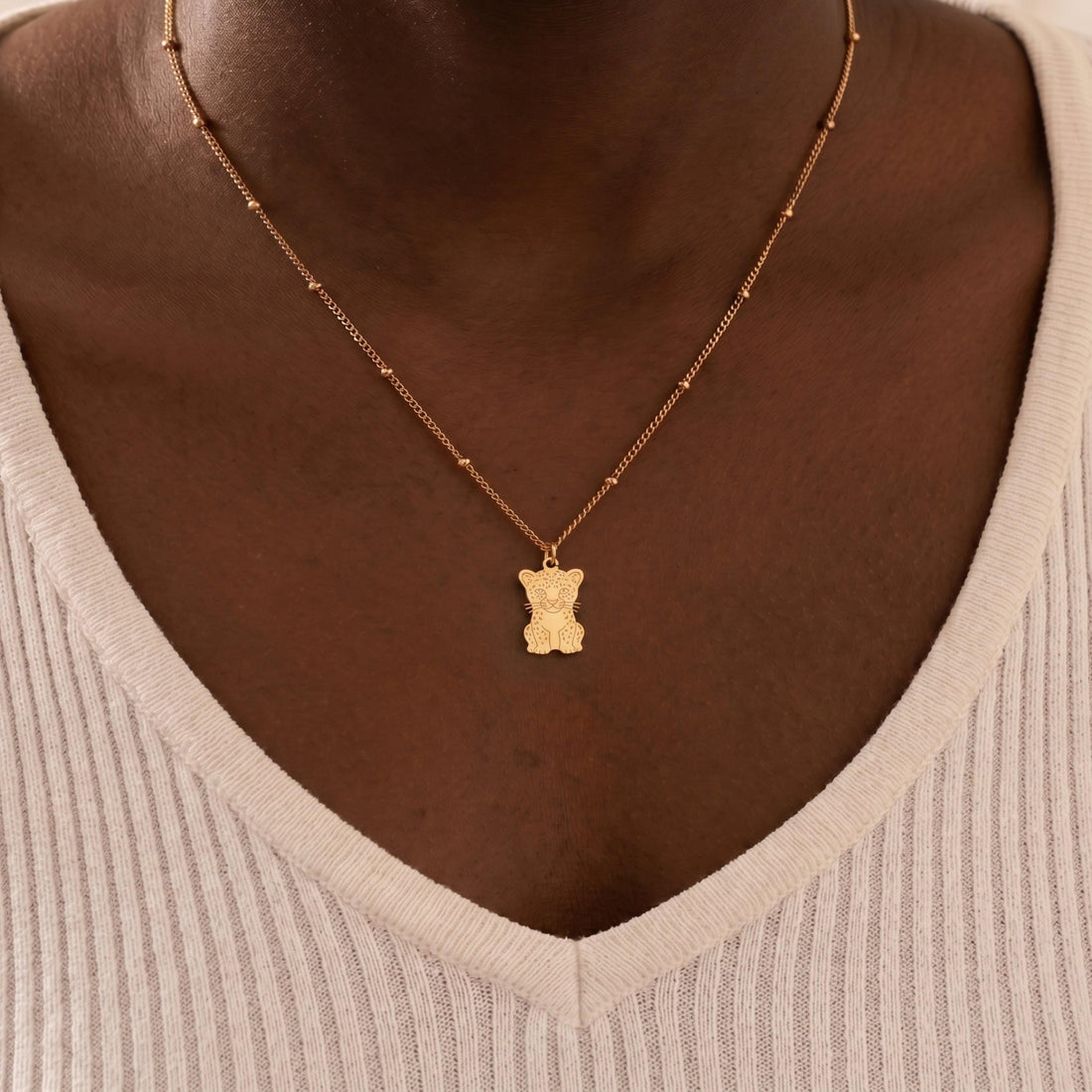 Spotted Feline Beady Necklace