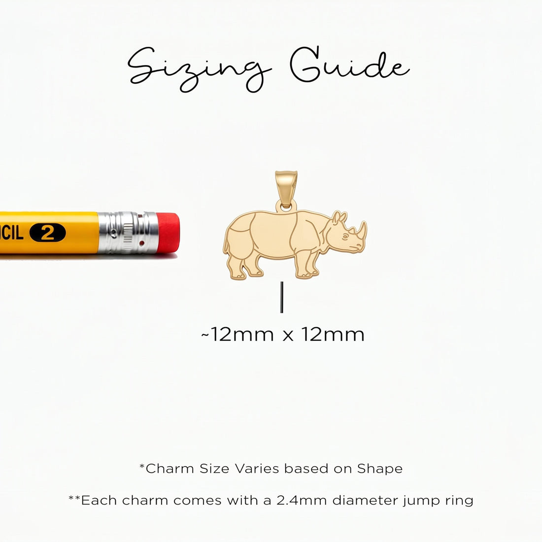 Rhinoceros Charm Beady Necklace