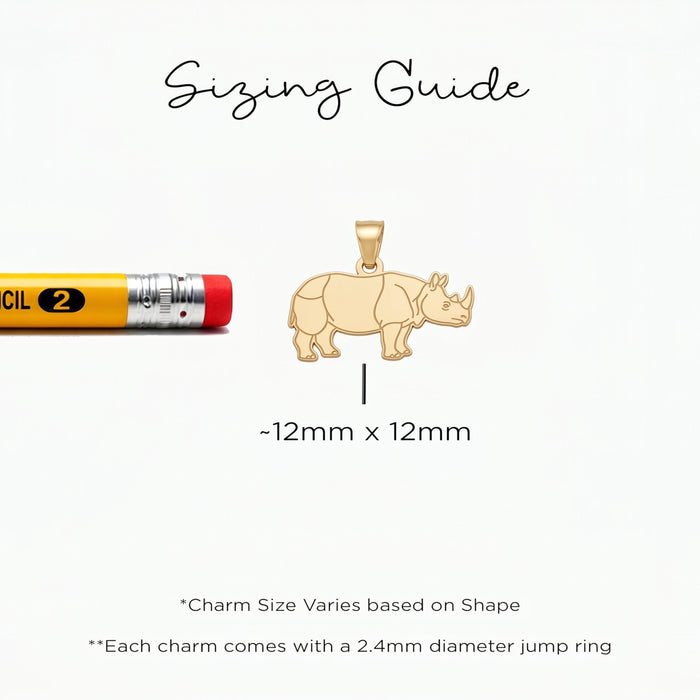 Rhinoceros Charm Beady Necklace