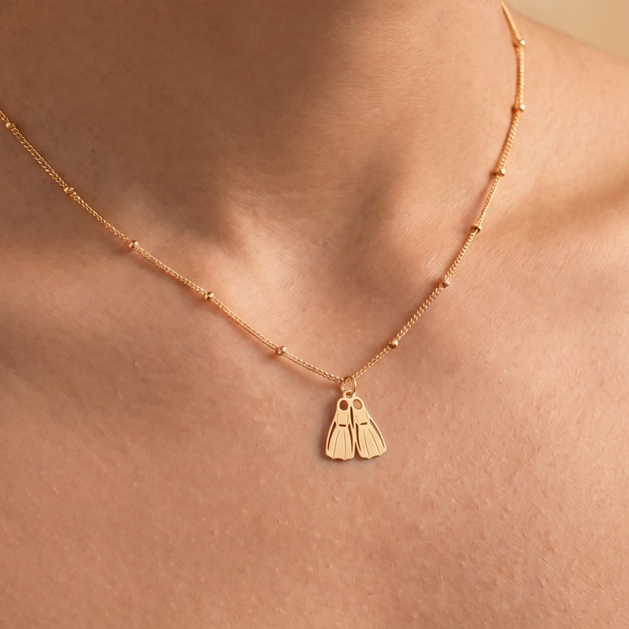 Diver Flippers Charm Necklace