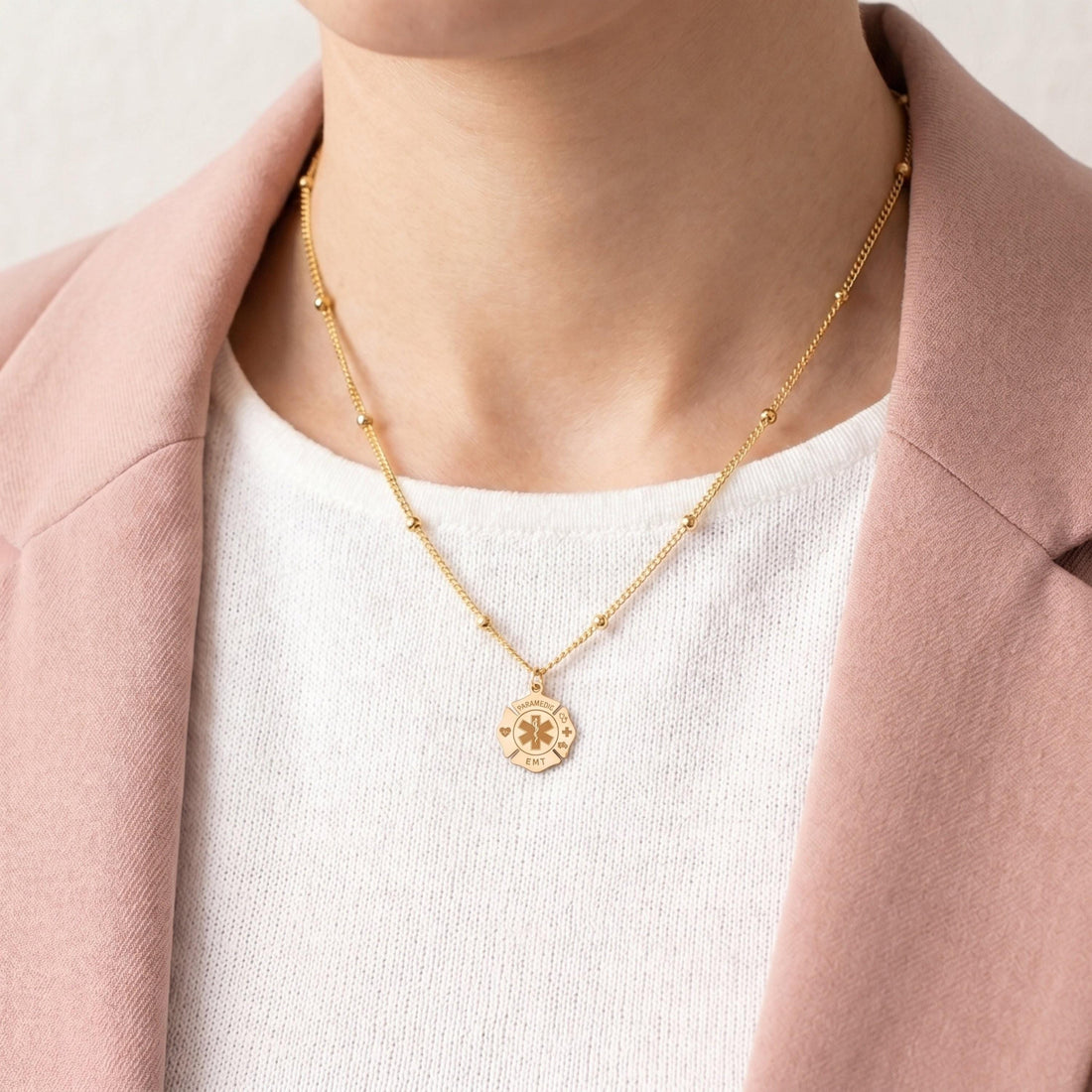 Paramedic Caduceus Beady Necklace
