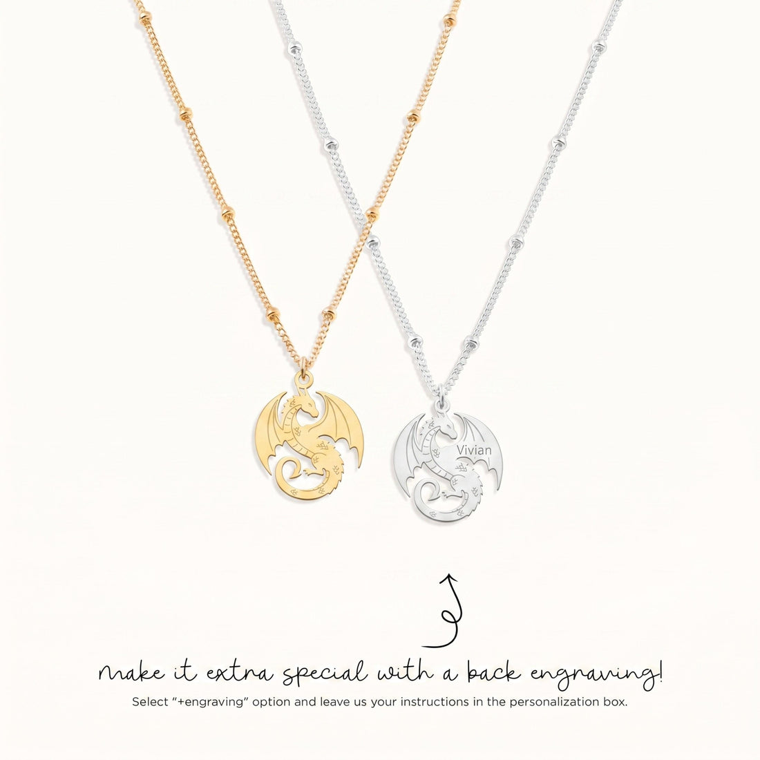 Winged Dragon Charm Necklace