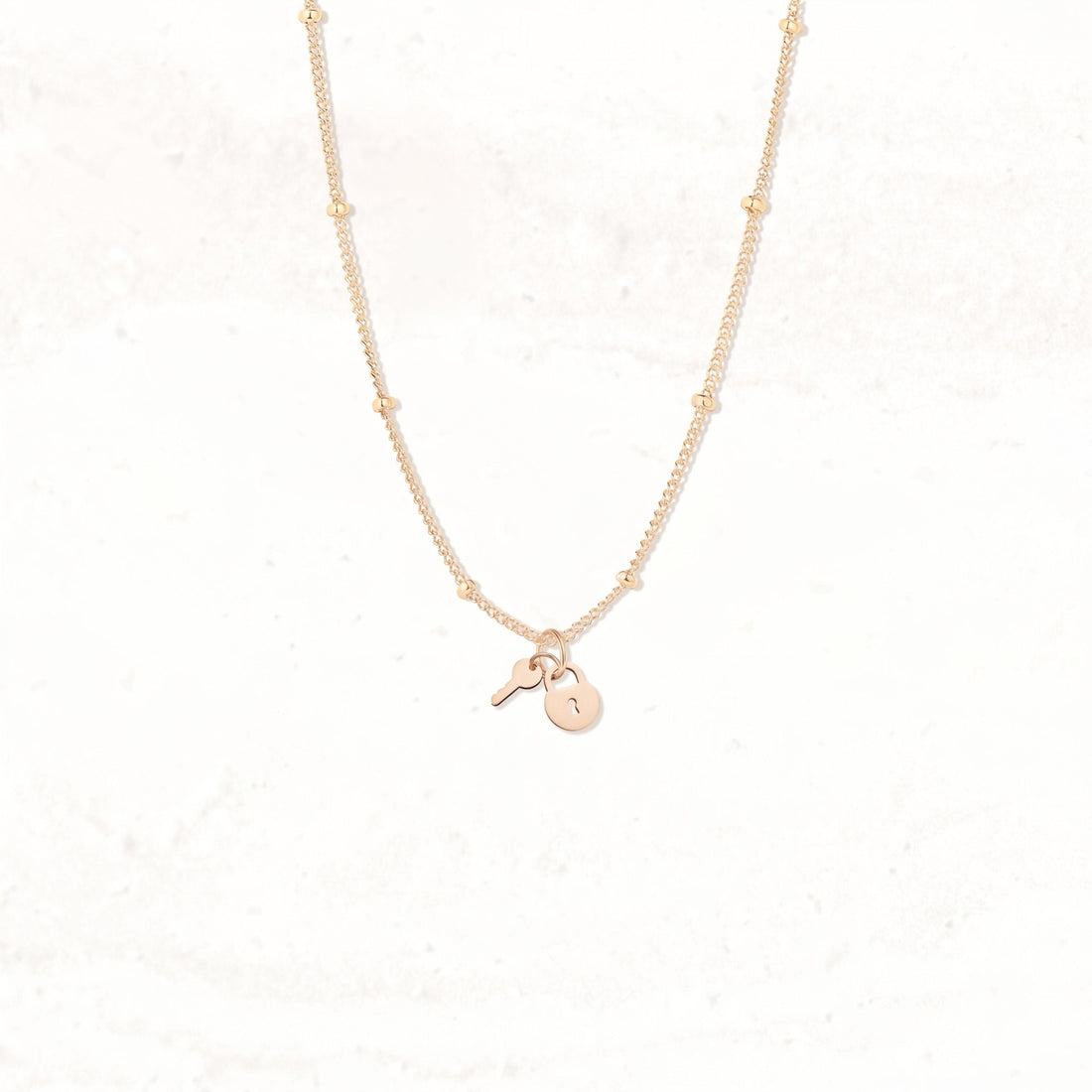 Key And Lock Charm Necklace