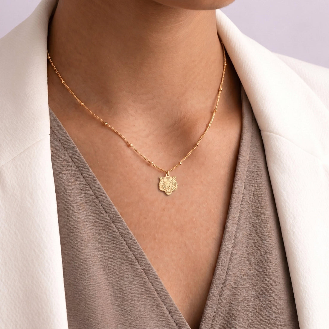 Roaring Tiger Charm Necklace