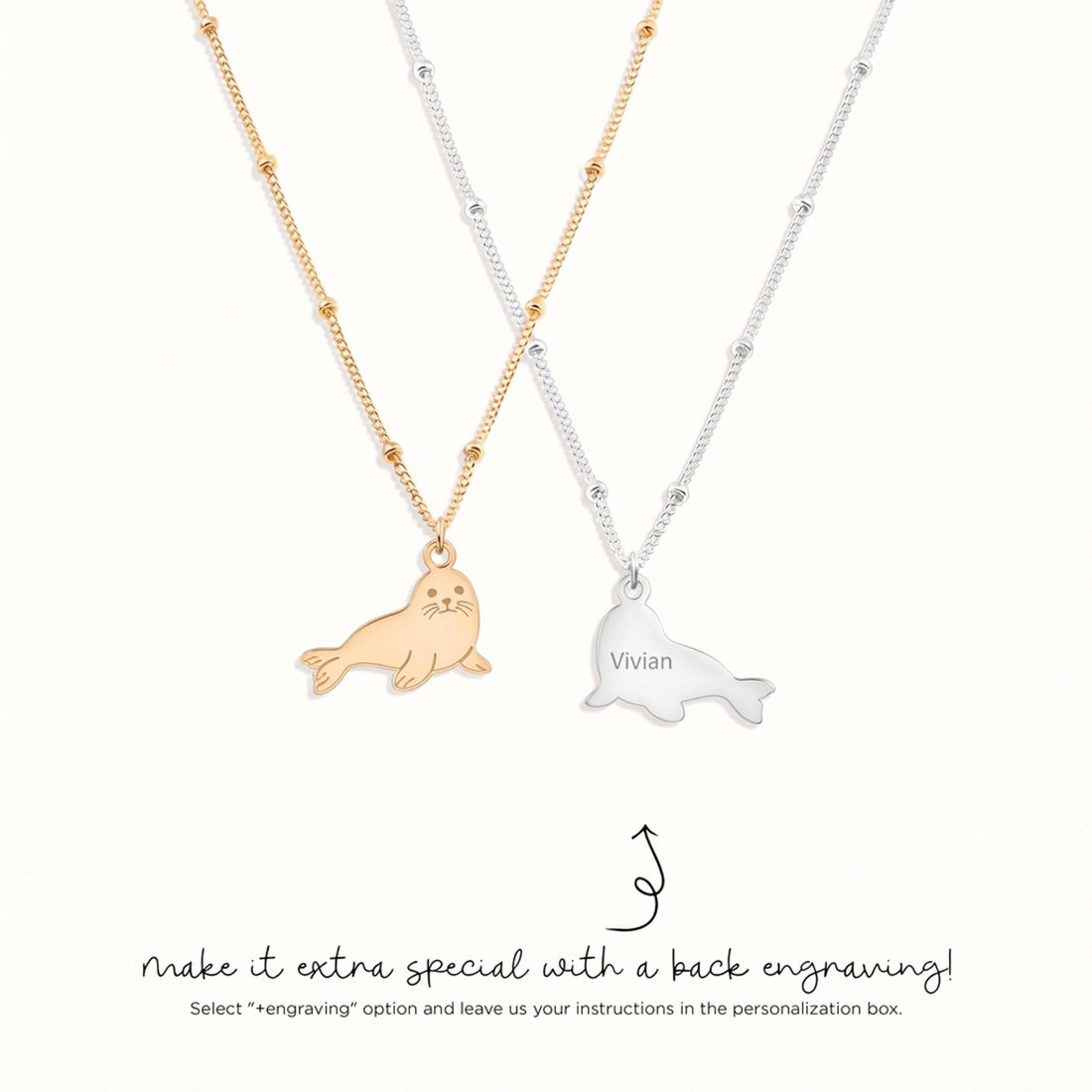 Baby Seal Pup Beady Necklace
