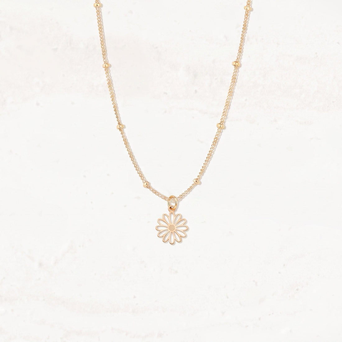 Daisy Flower Charm Necklace