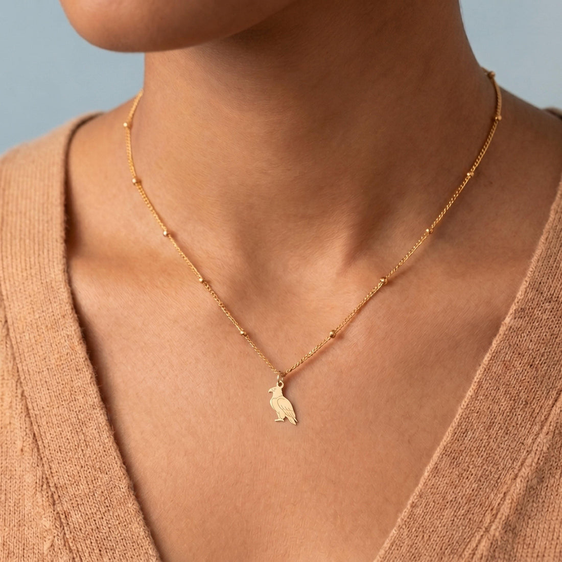 Sitting Eagle Charm Necklace
