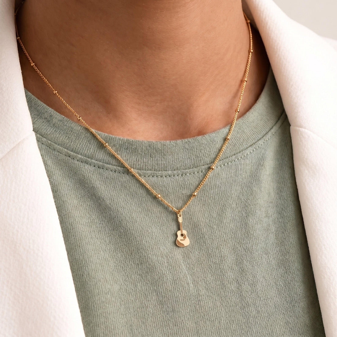 Acoustic Guitar Beaded Necklace