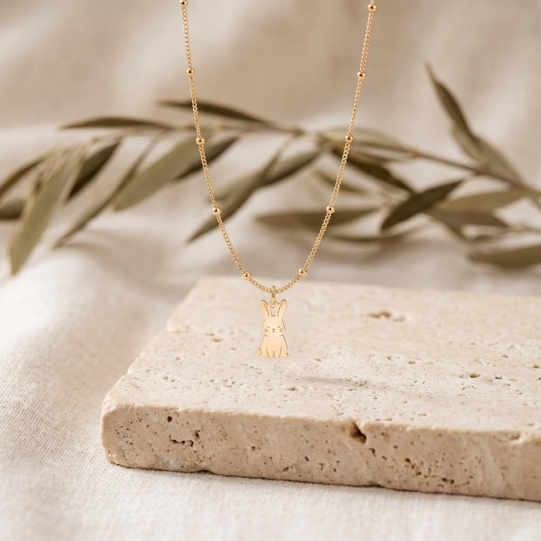 Sitting Bunny Charm Necklace