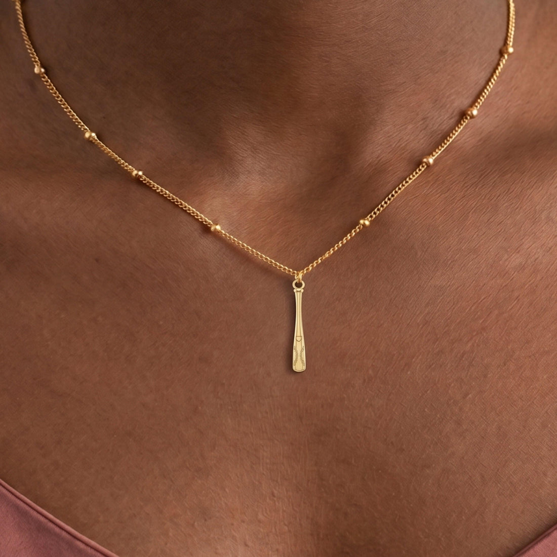Baseball Bat Charm Necklace