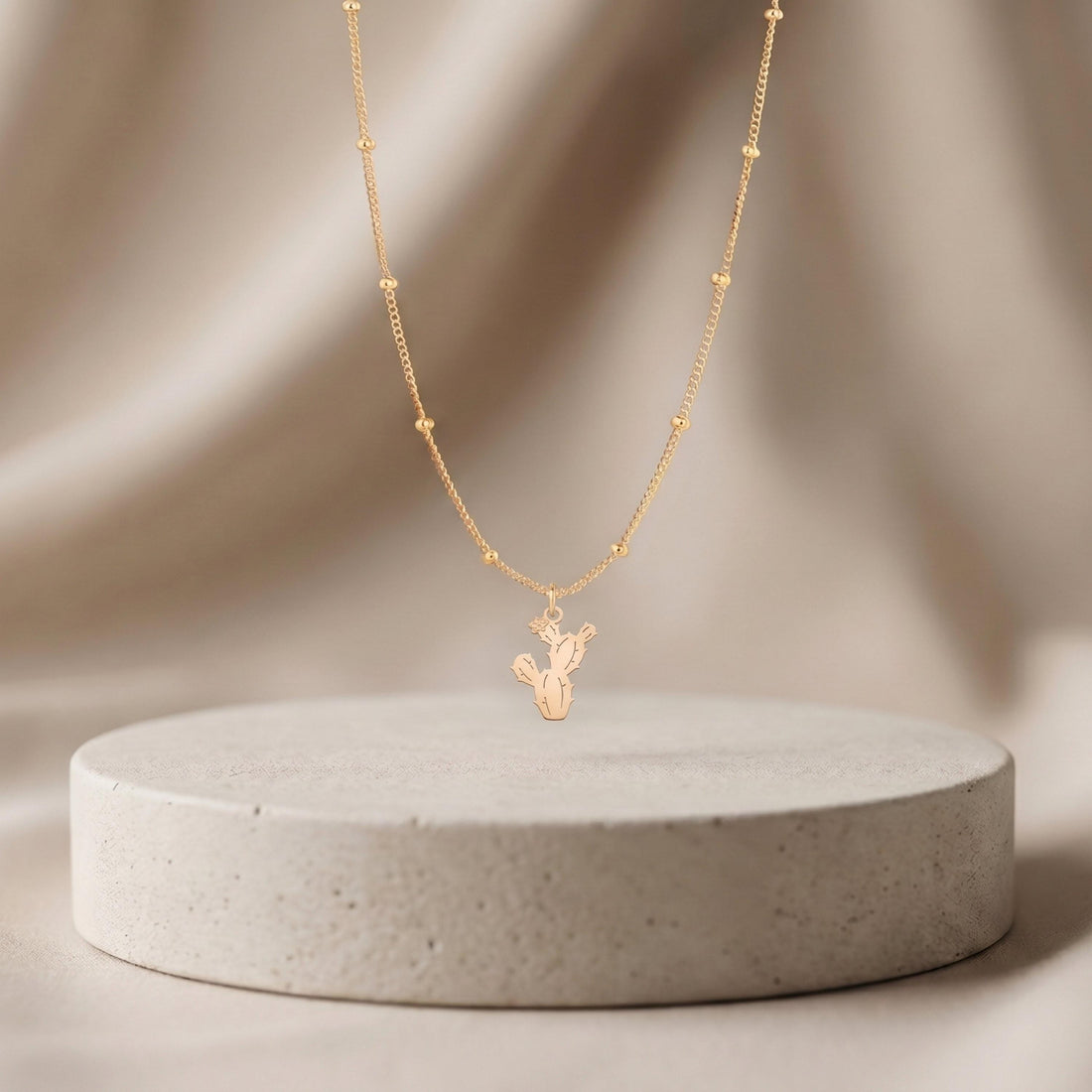 Prickly Cactus Charm Necklace