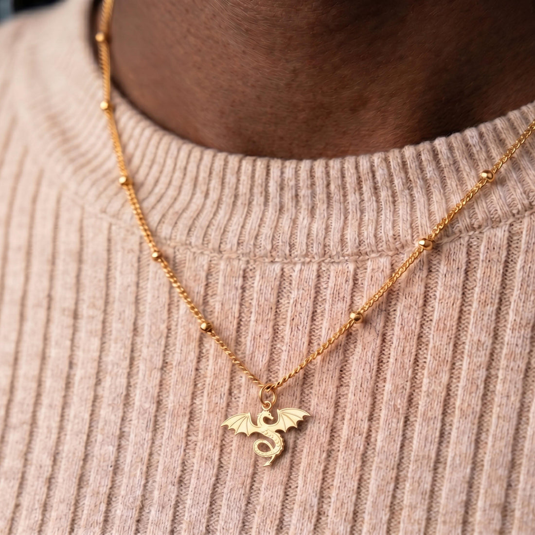 Winged Dragon Charm Necklace