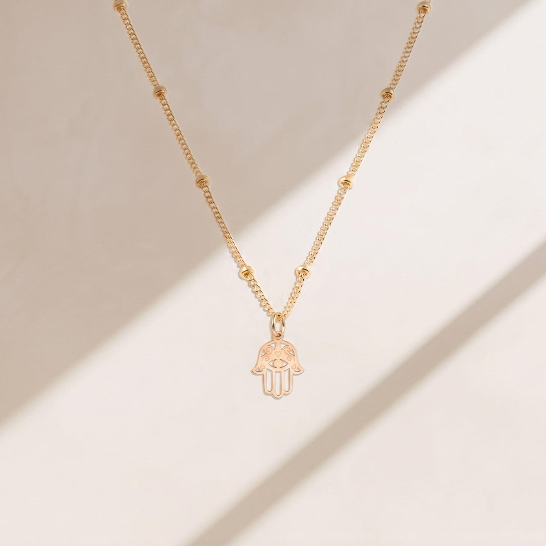 Hamsa Hand Beady Necklace