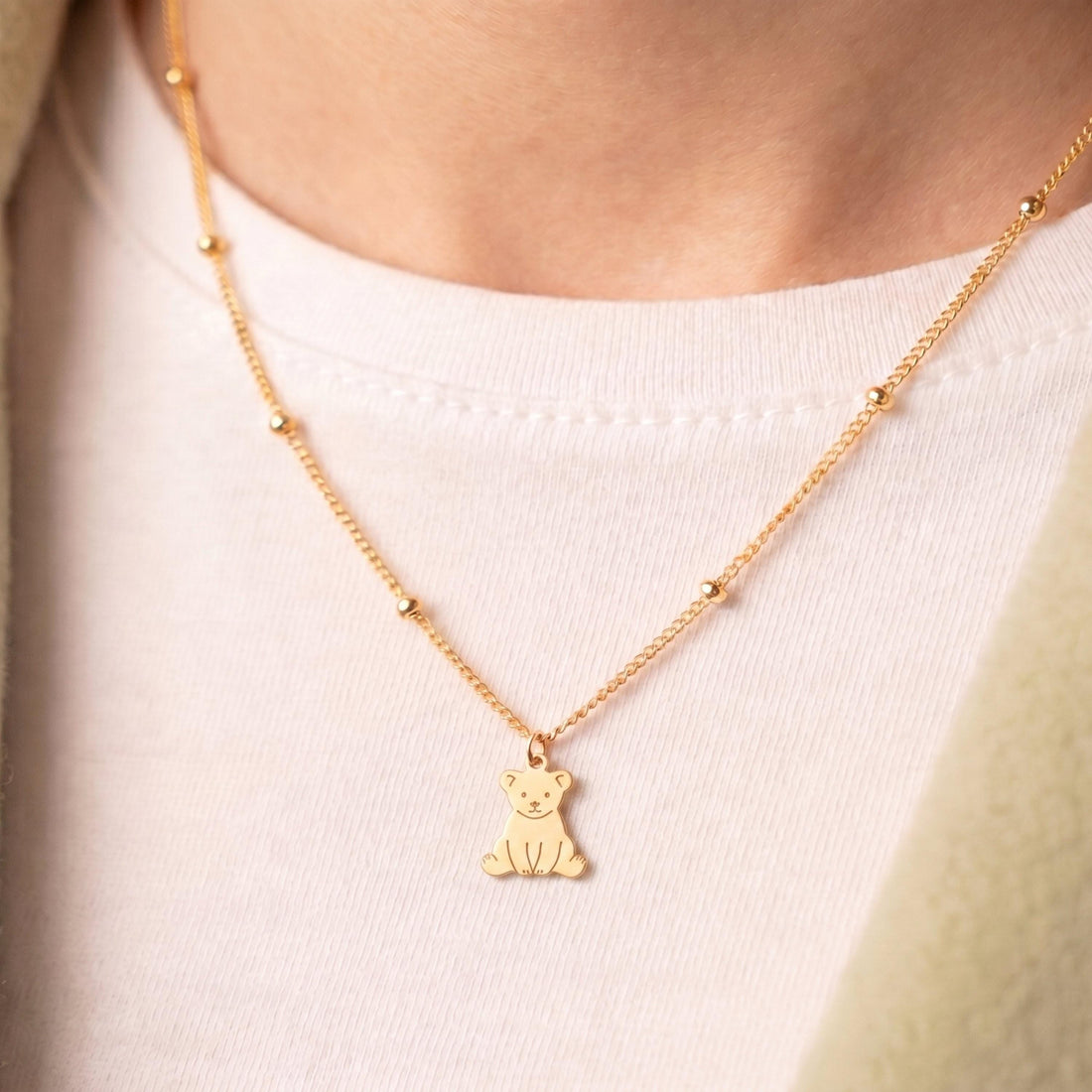 Bear Cub Beady Necklace