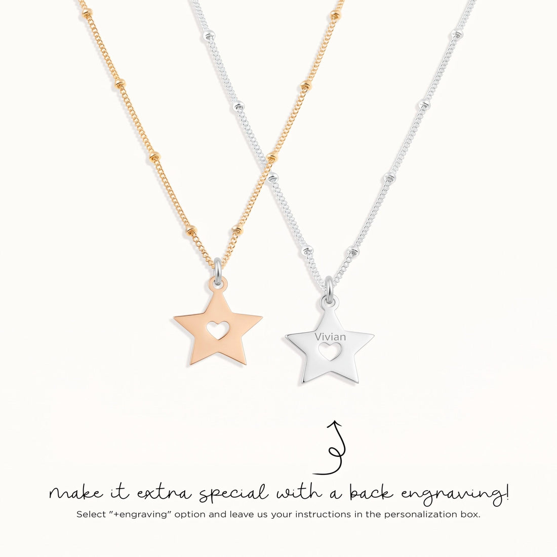 Heart Star Beady Necklace