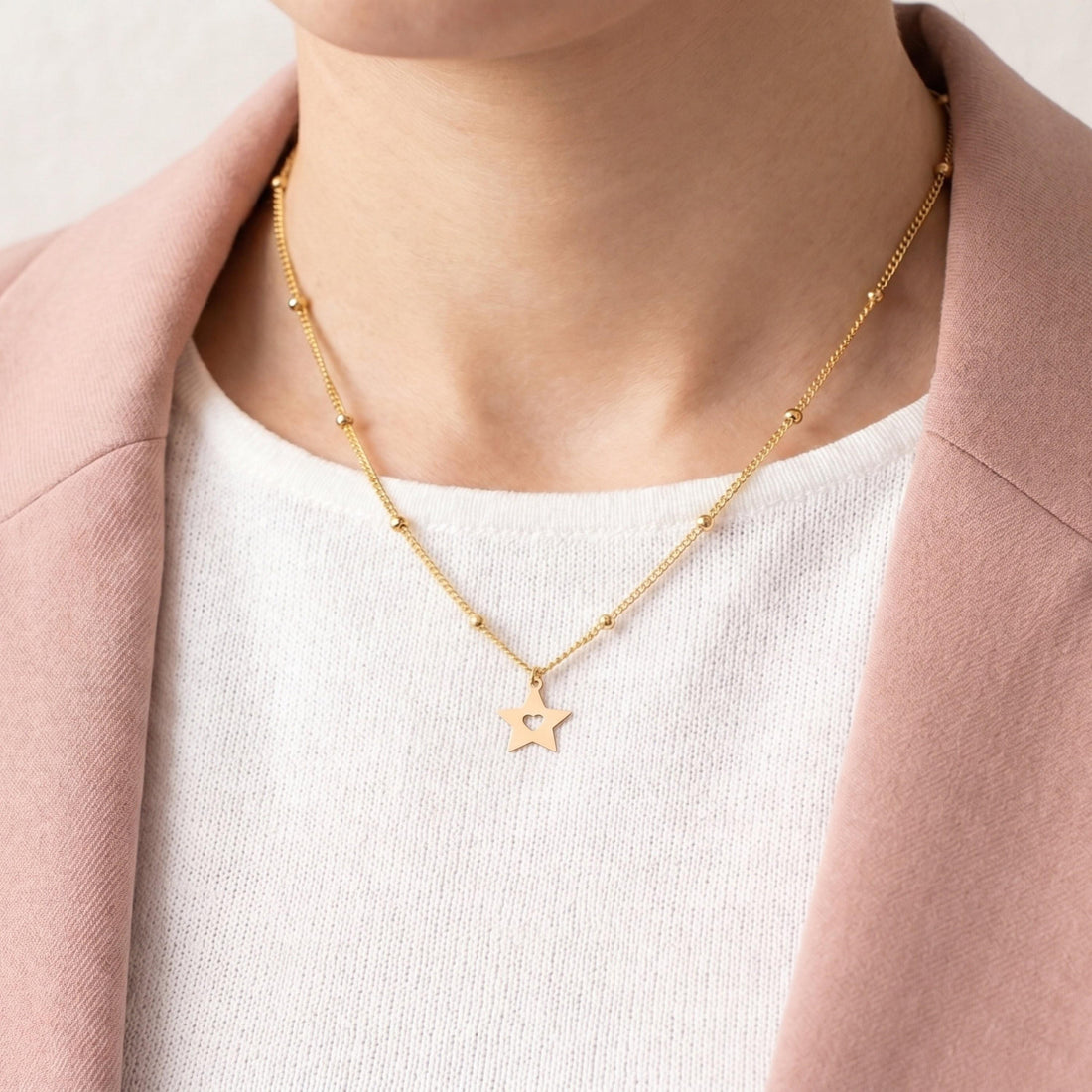 Heart Star Beady Necklace