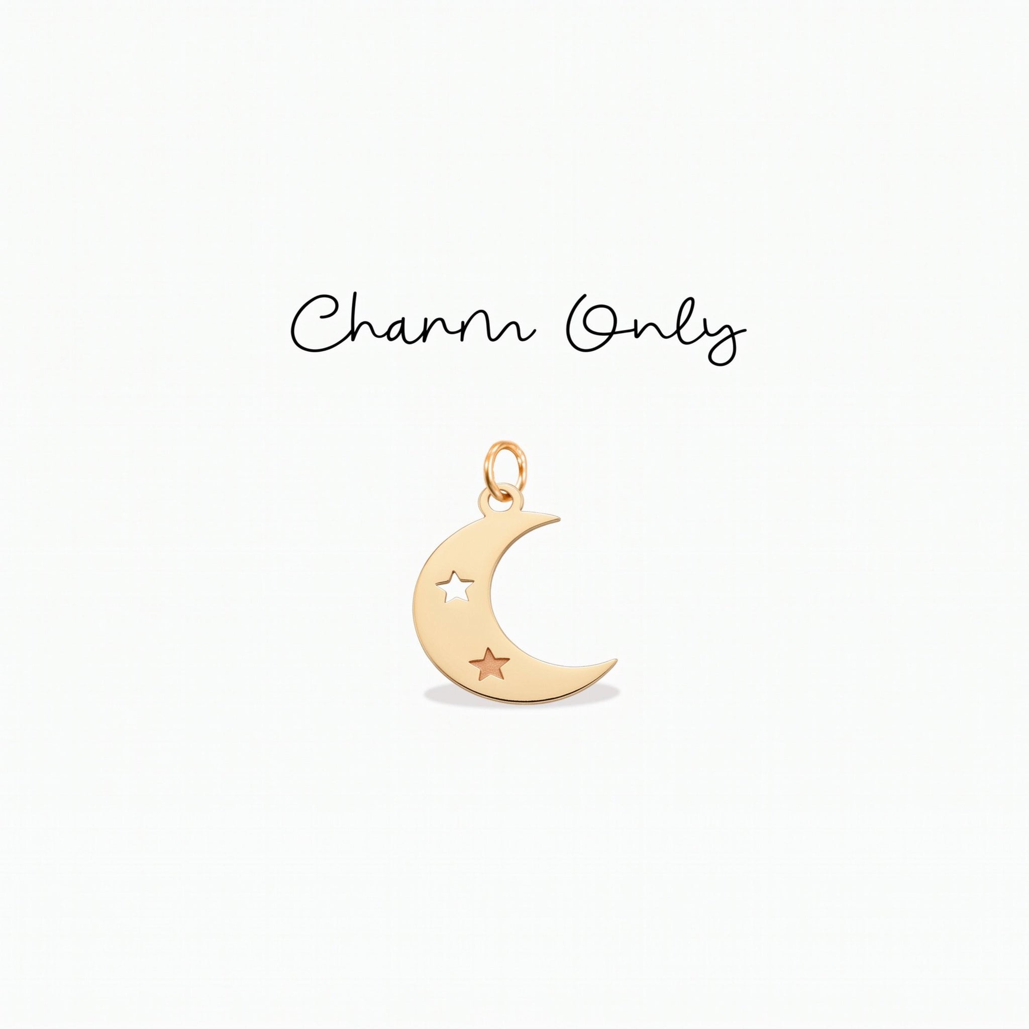 Crescent Moon Star Charm Pendant
