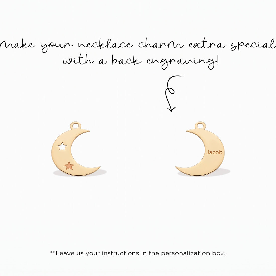 Crescent Moon Star Charm Pendant