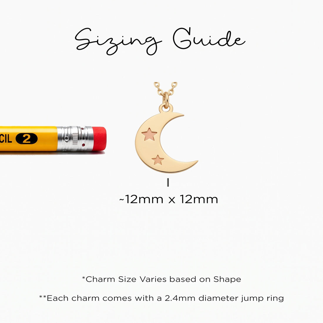 Crescent Moon Star Charm Pendant