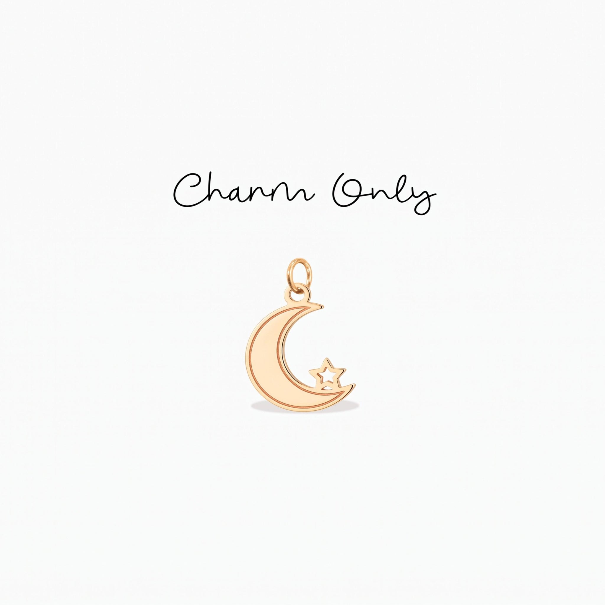 Crescent Moon Star Charm