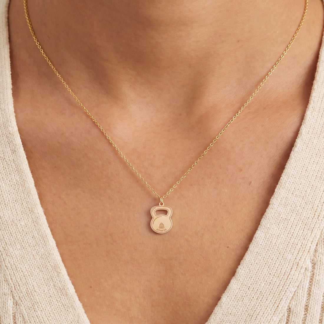 Kettlebell Dumbbell Necklace Charm