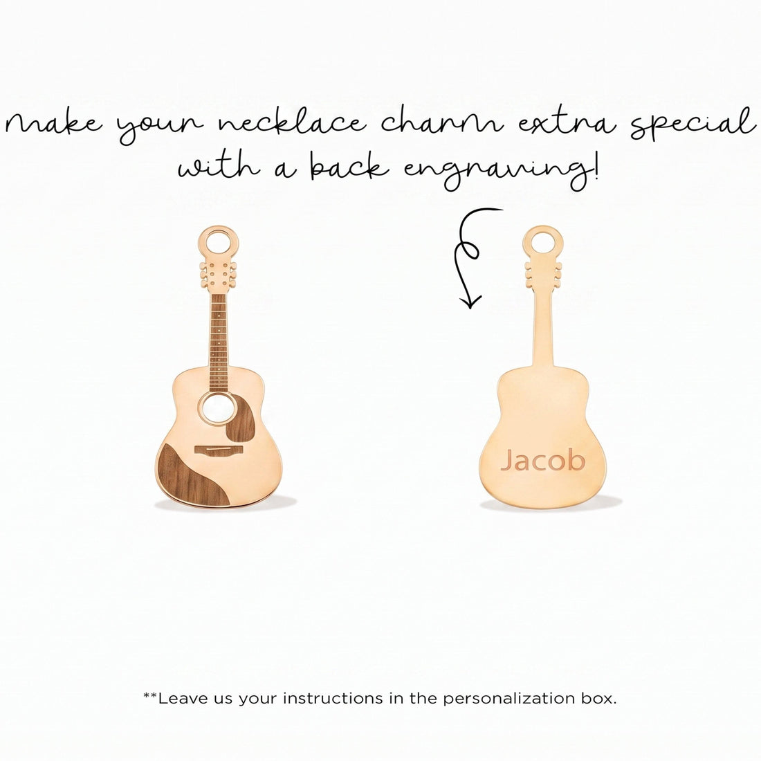 Acoustic Guitar Necklace Charm