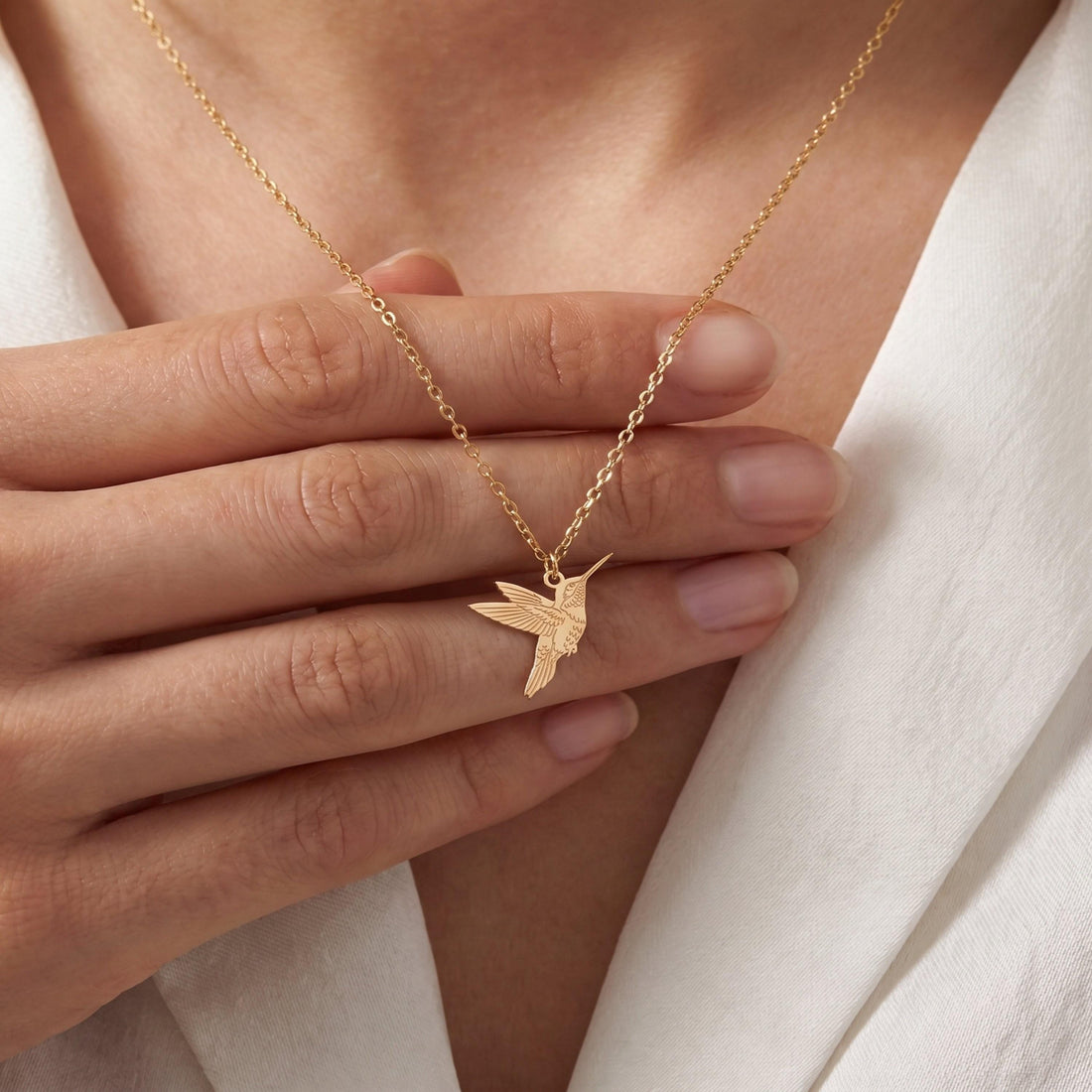Flying Hummingbird Charm Pendant