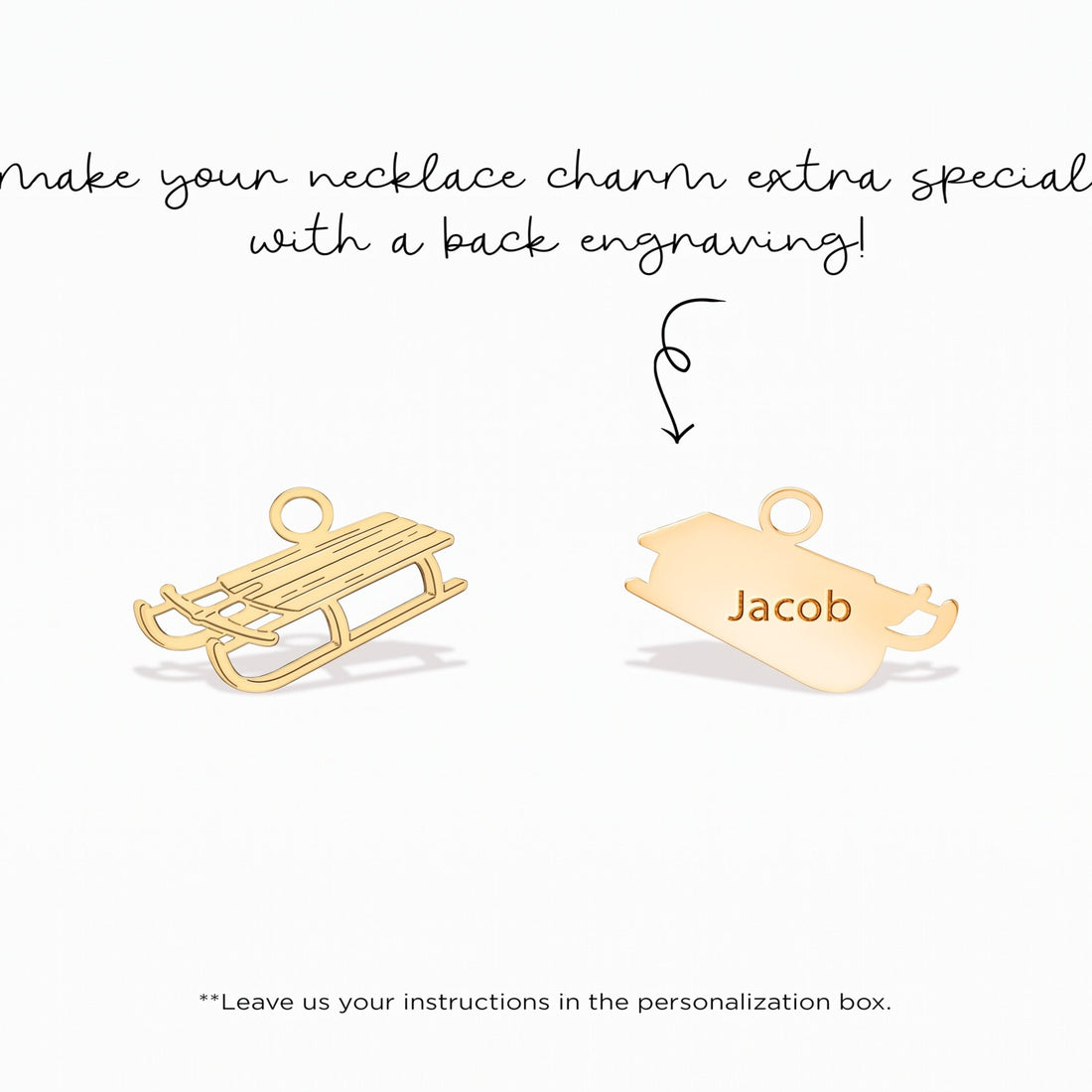 Sled Toboggan Necklace Charm