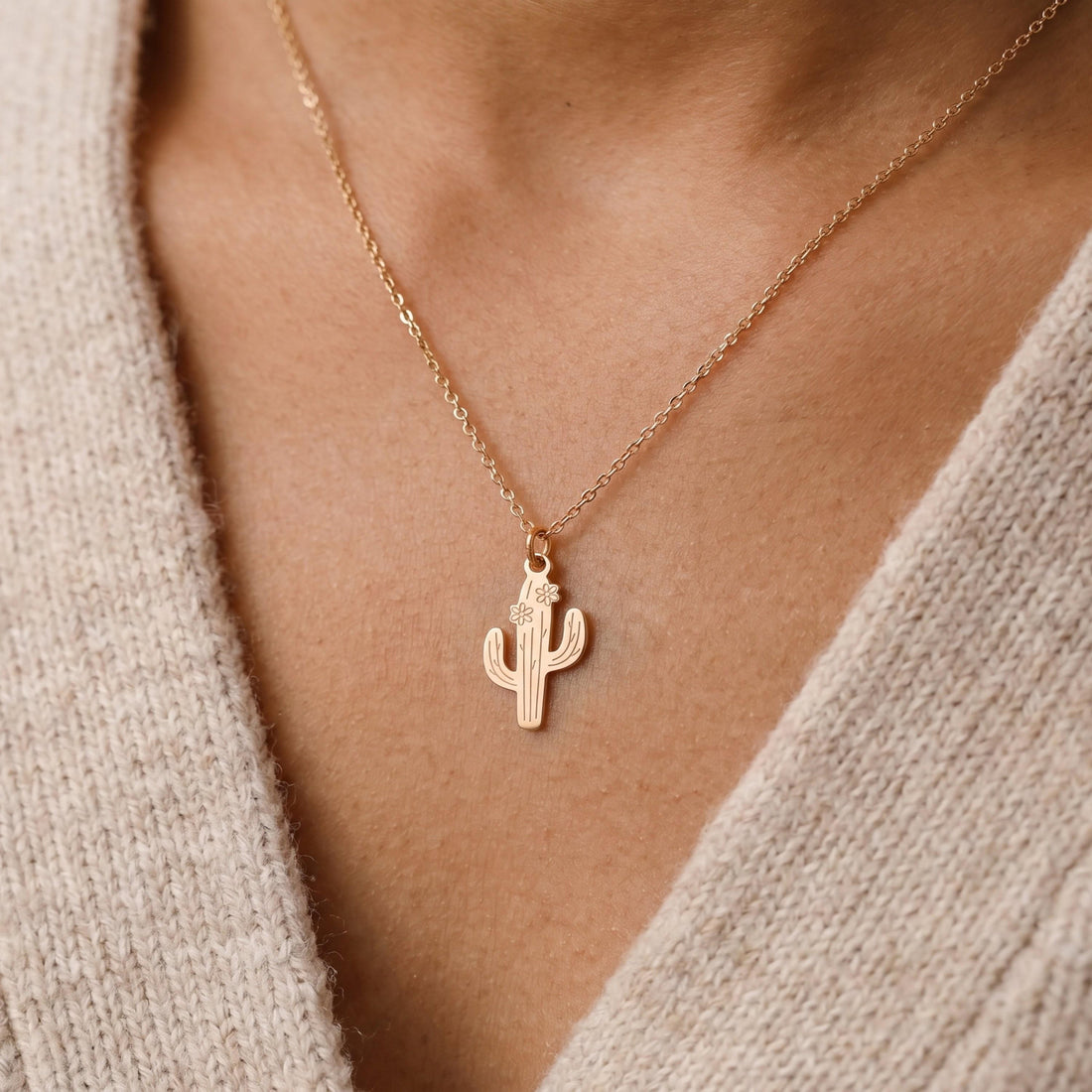 Desert Cactus Charm Pendant