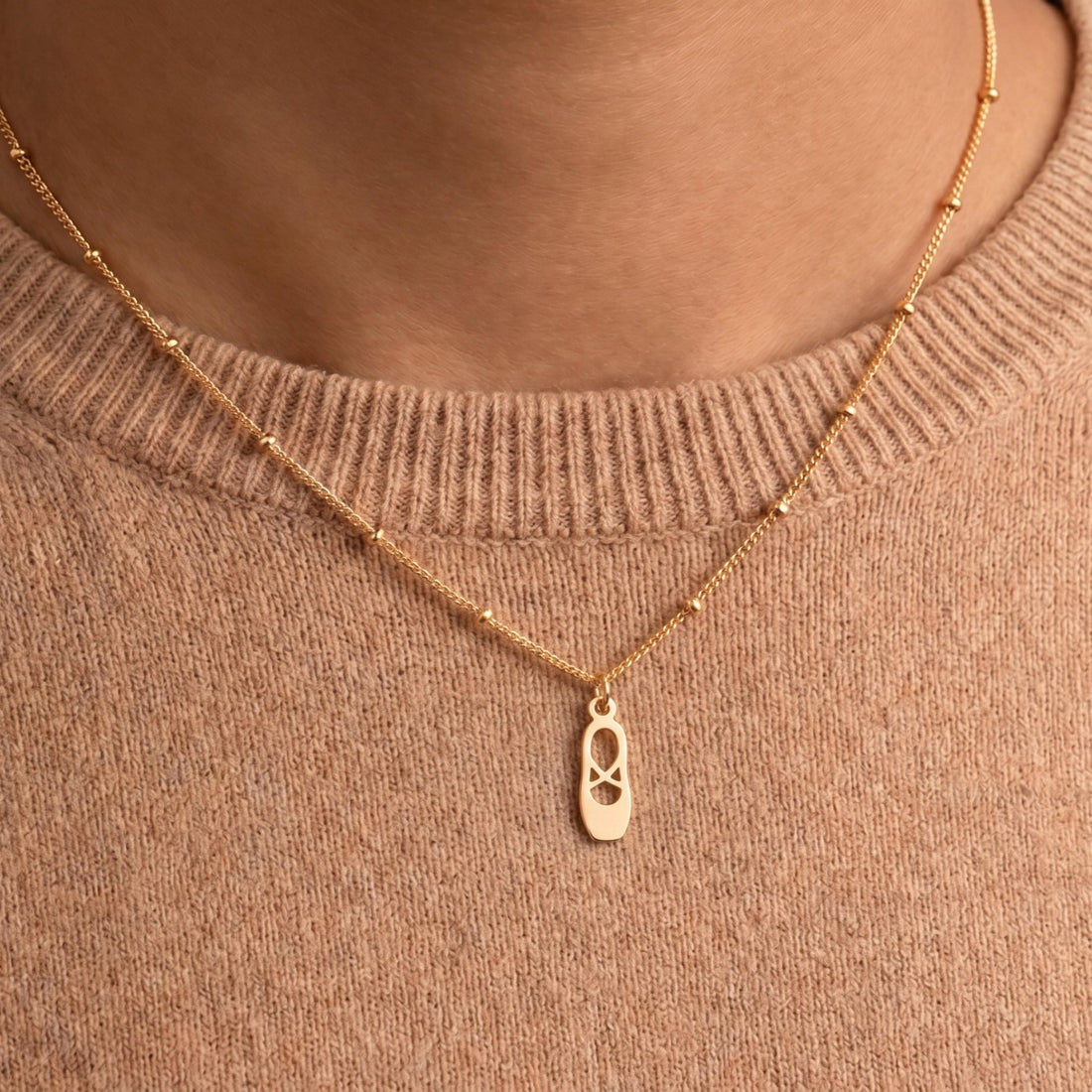 Ballet Slipper Charm Necklace