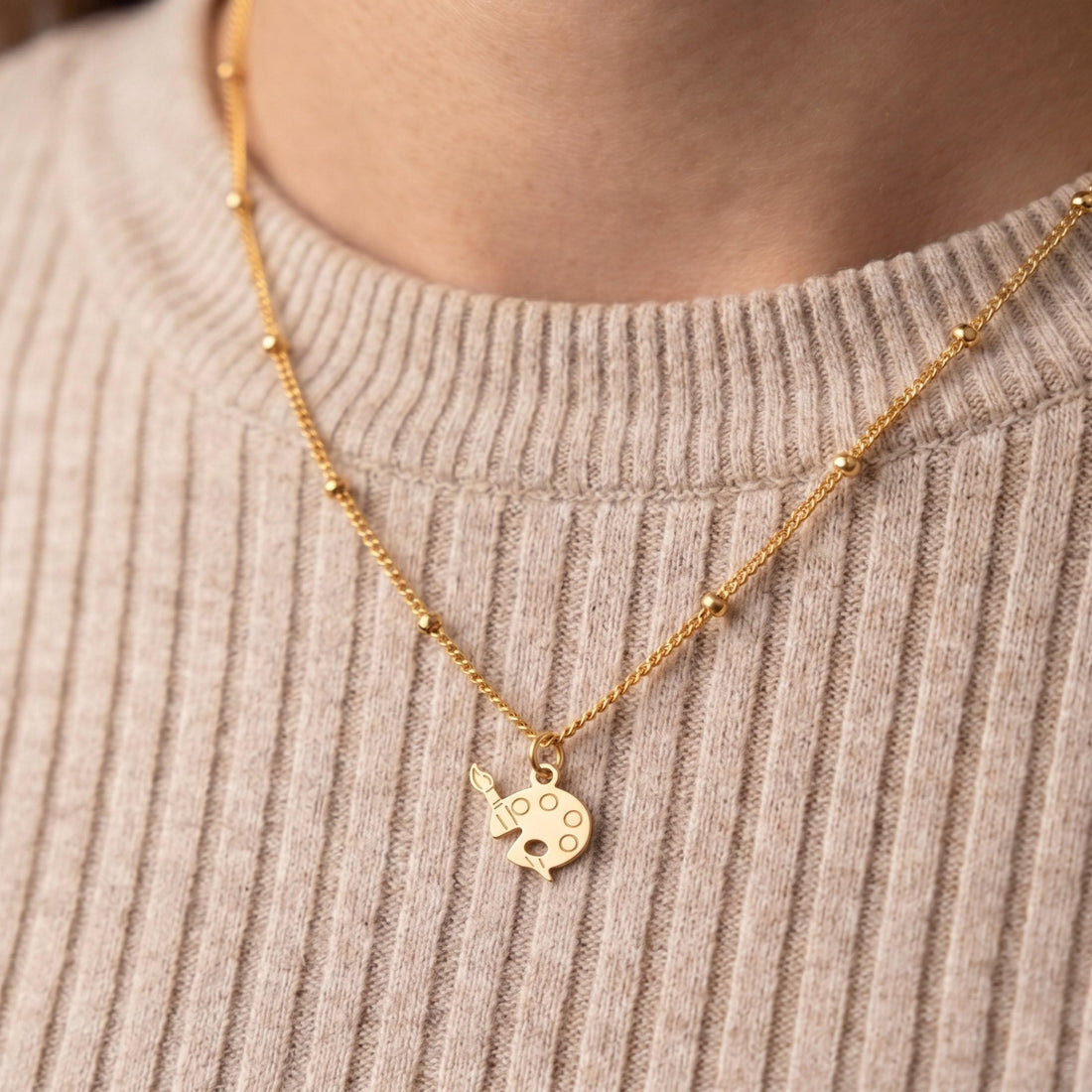 Paint Palette Charm Necklace
