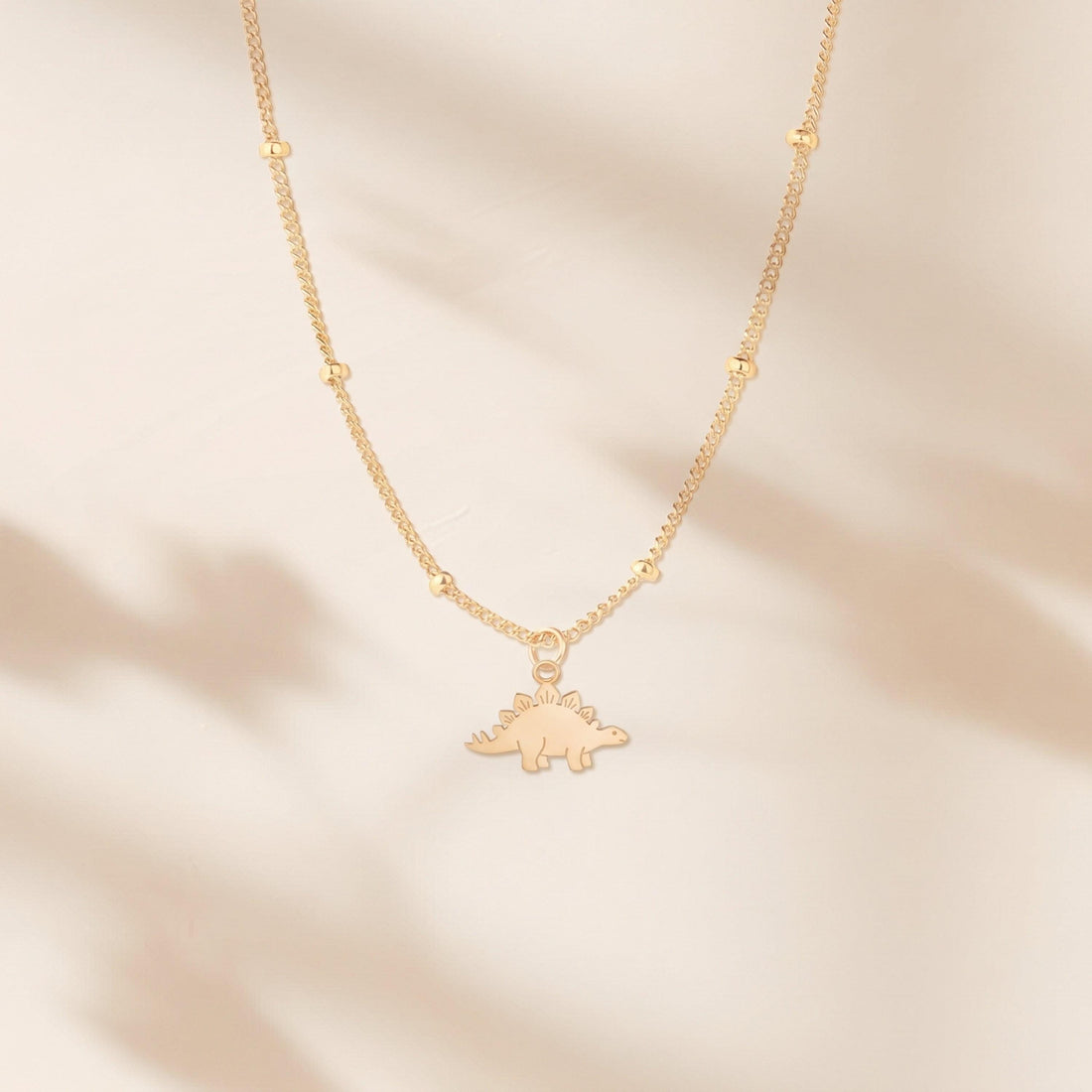 Stegosaurus Charm Beady Necklace