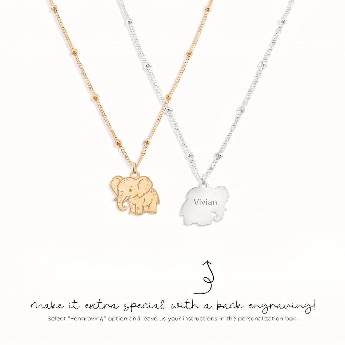 Cute Elephant Charm Necklace