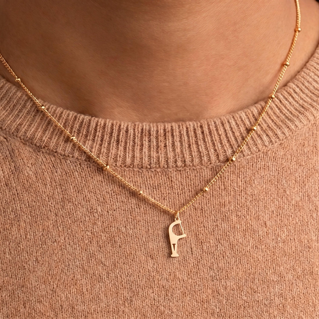 Toothpick Charm Bead Necklace