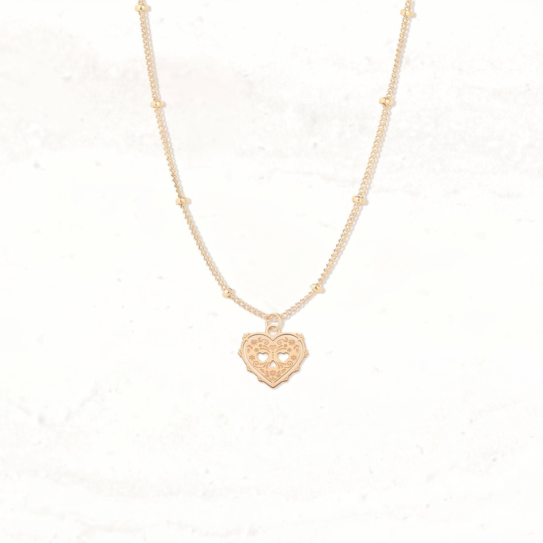 Filigree Heart Pendant Necklace