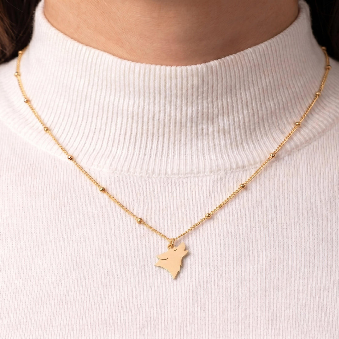 Howling Wolf Charm Necklace