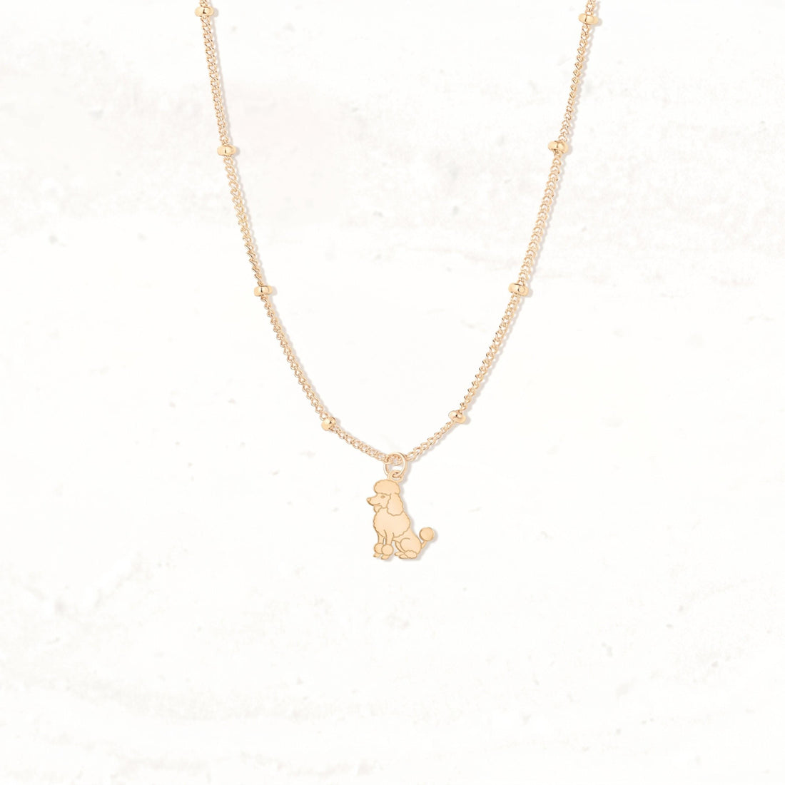 Sitting Poodle Charm Necklace