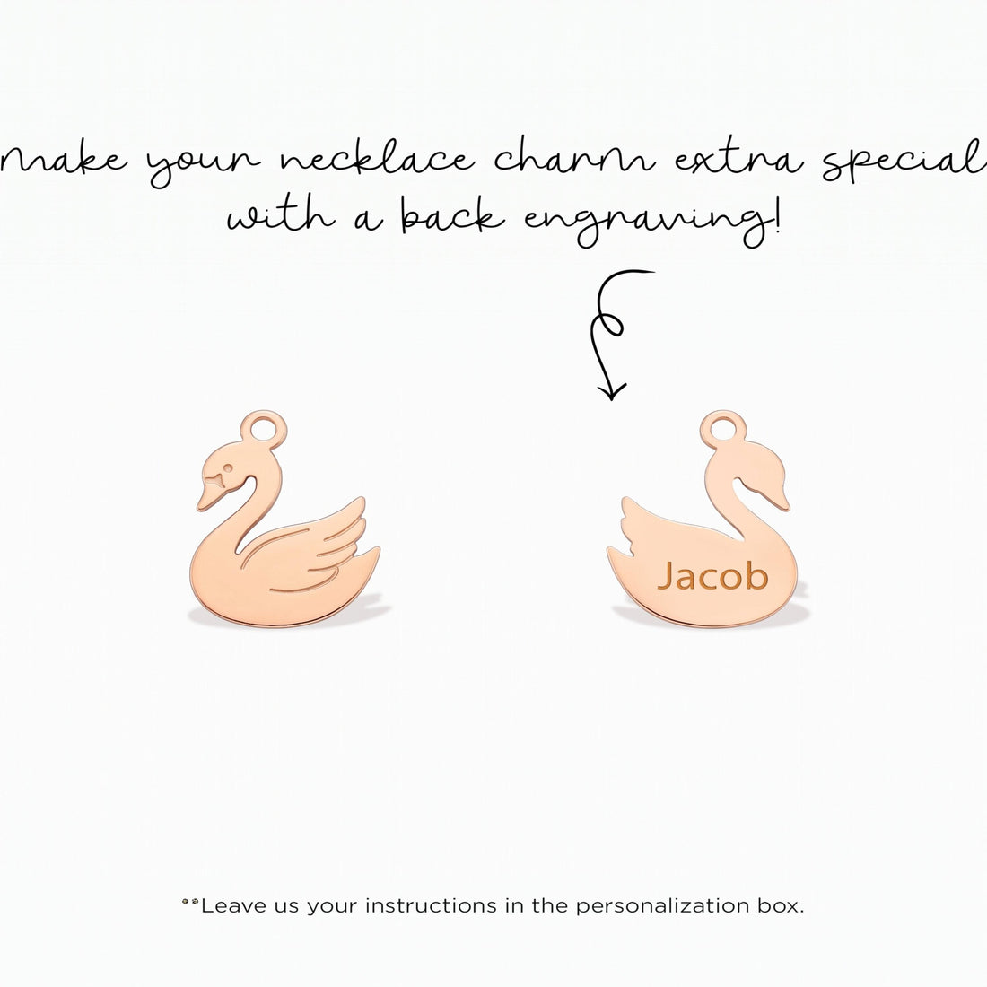 Dainty Swan Necklace Charm