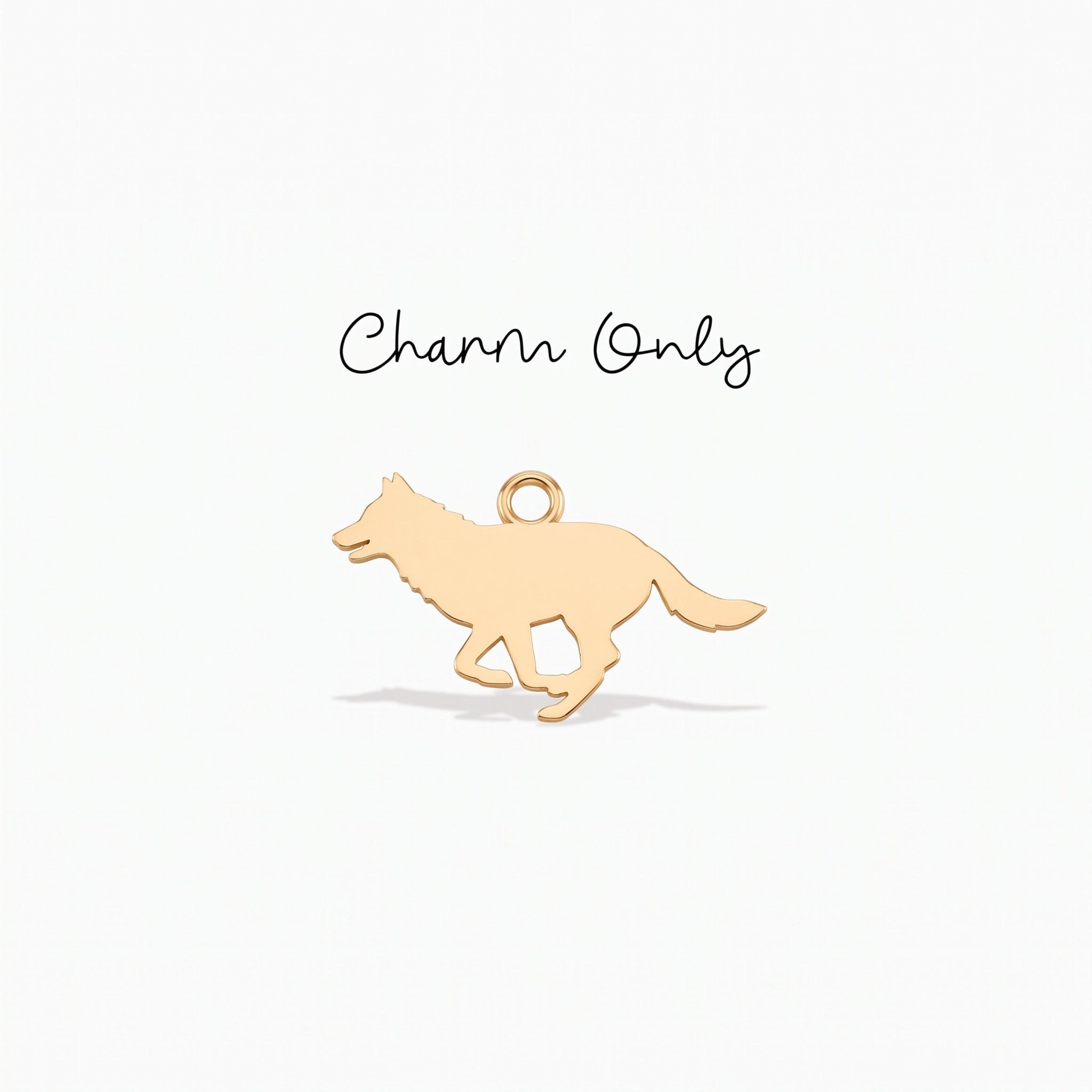 Running Wolf Necklace Charm