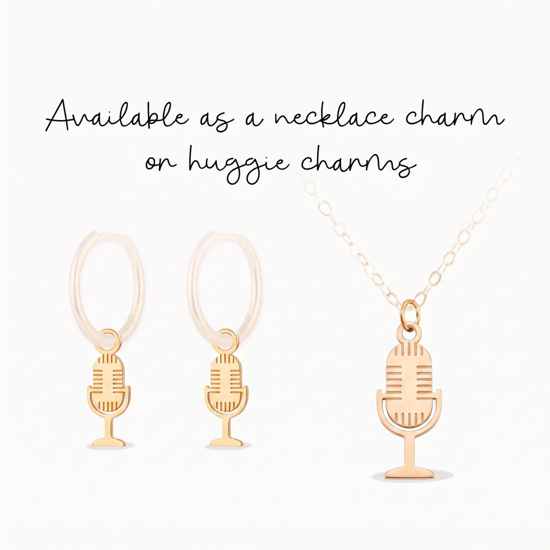 Studio Microphone Necklace Charm