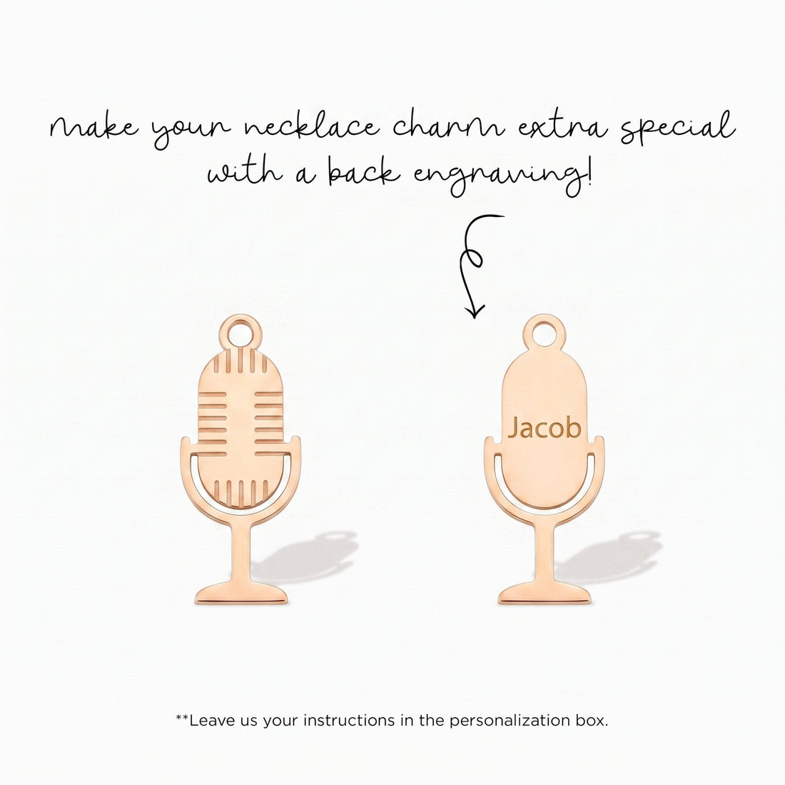 Studio Microphone Necklace Charm