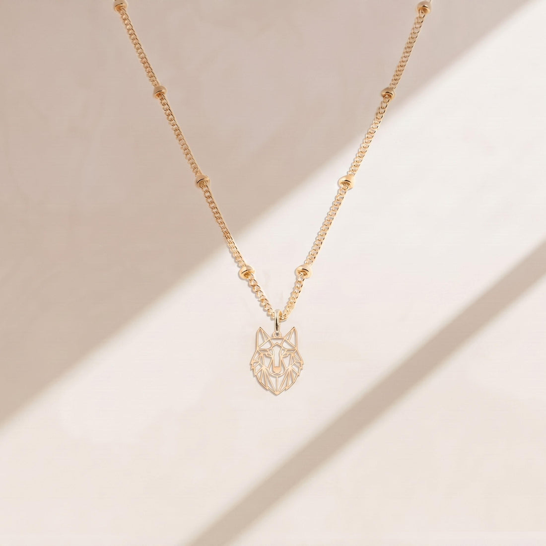 Wolf Head Charm Necklace