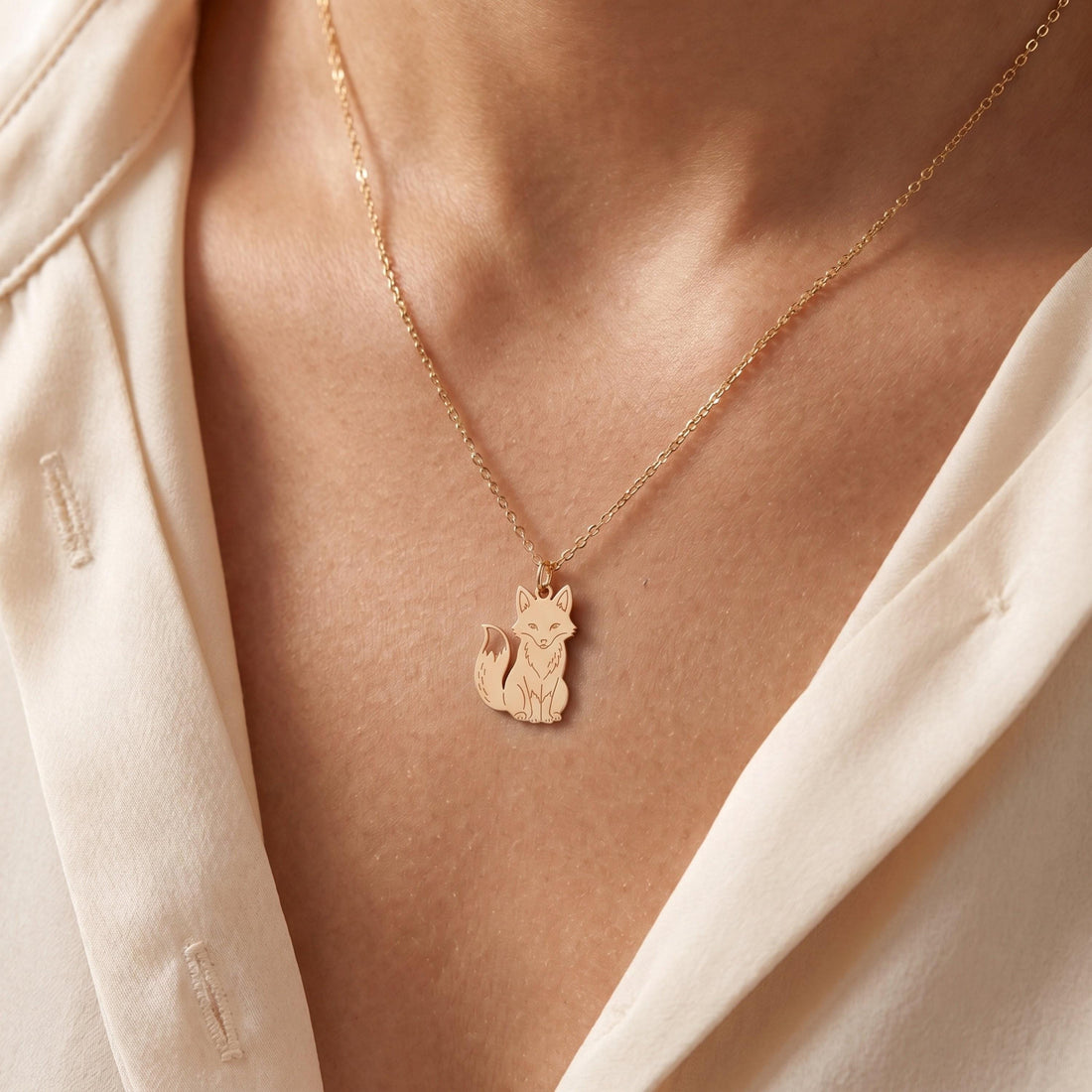 Sitting Fox Necklace Charm