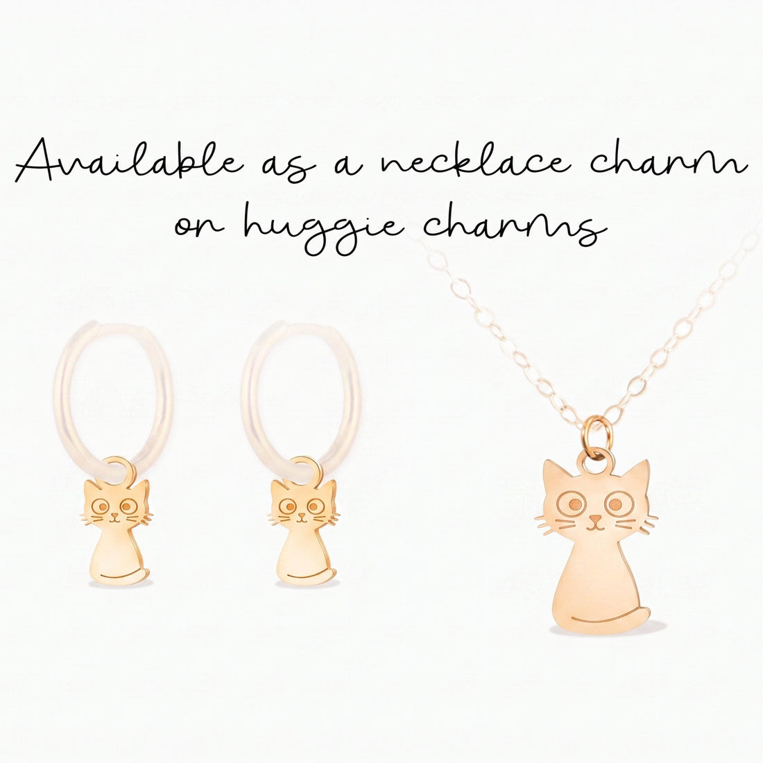 Surprised Cat Necklace Charm